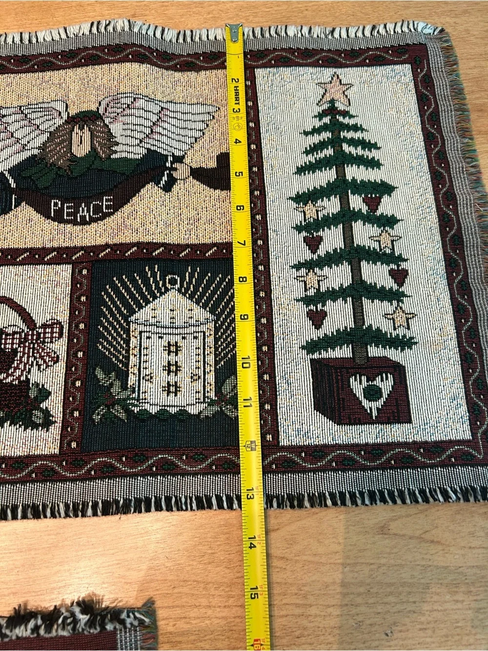 Tapestry table runner and placemat bundle Christmas country Folk Art